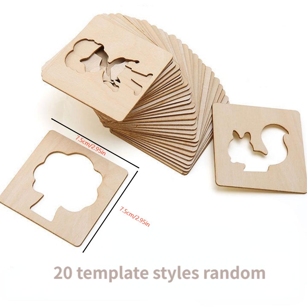 20 個子供の描画おもちゃ木製 DIY 絵画テンプレートステ - Kids Education Template のレビューと価格