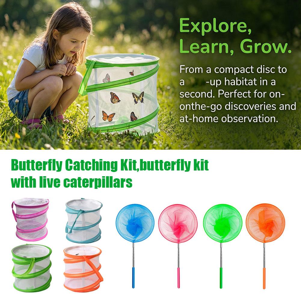 子供用蝶捕りキット 折りたたみ式メッシュ昆虫飼育ケージ 拡張 - Kids Outdoor Education のレビューと価格