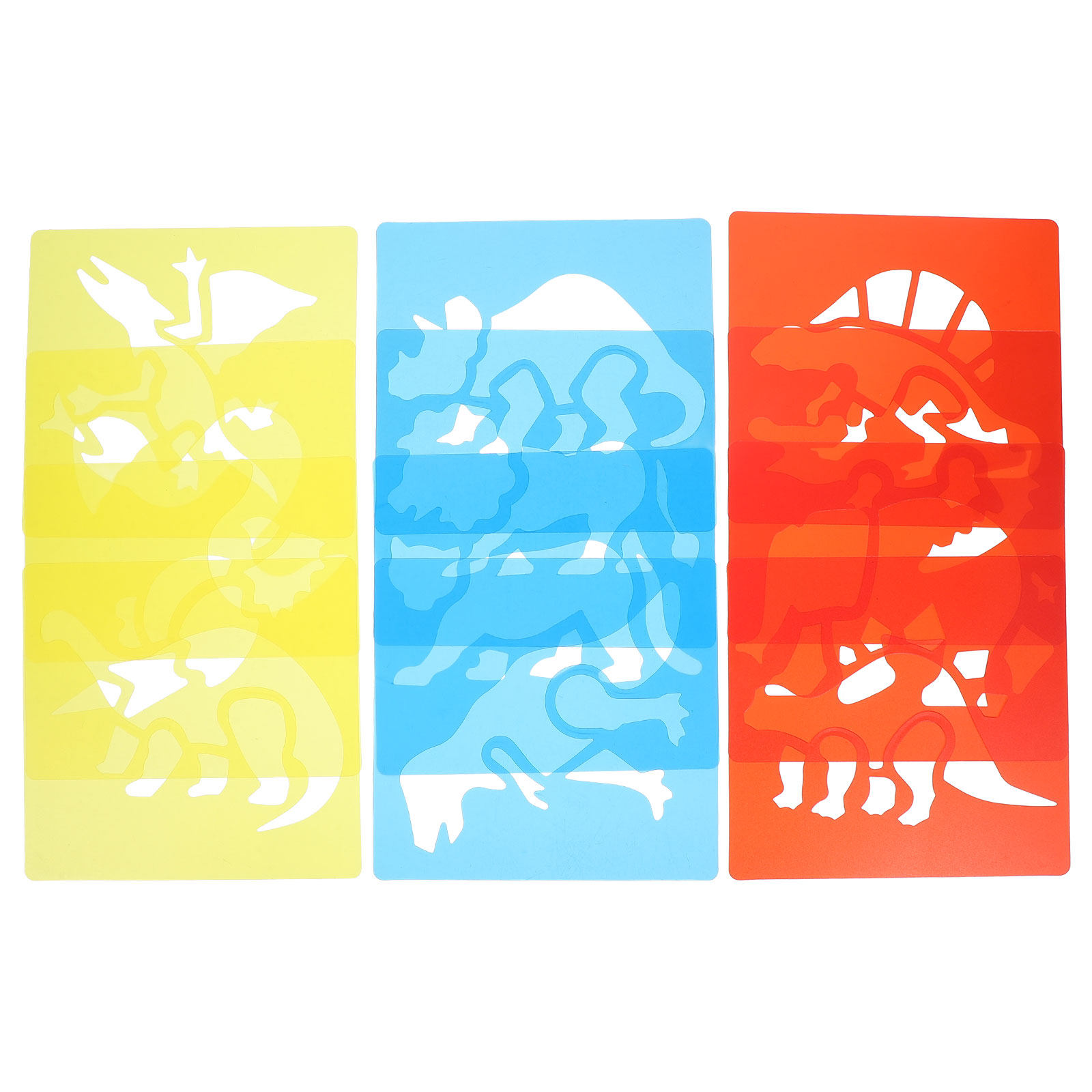 12個入り プラスチック製描画ステンシル 子供用 動物テーマ - Kids Education Template のレビューと価格