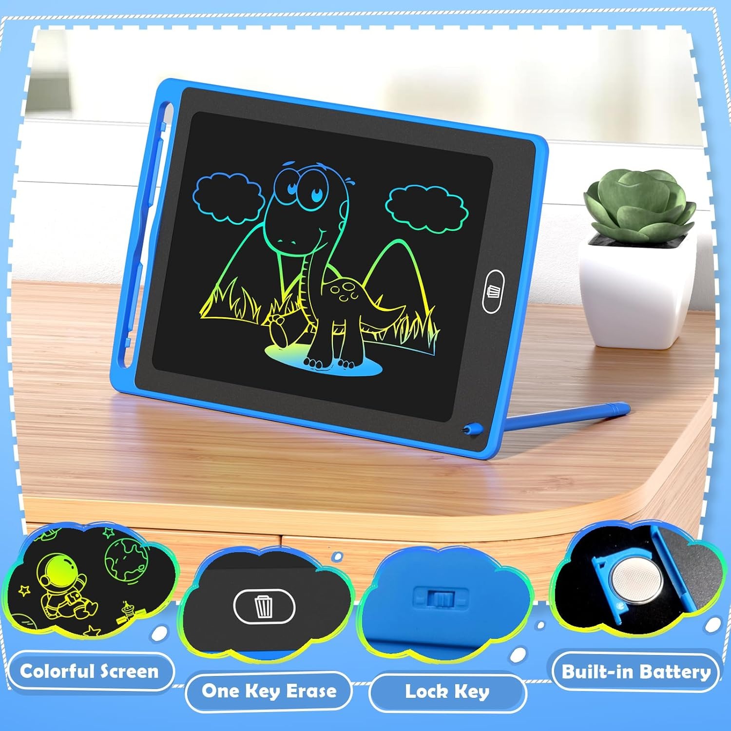 子供用LCDライティングタブレット、8.5インチカラフルな落 - Kids Education Yes のレビューと価格