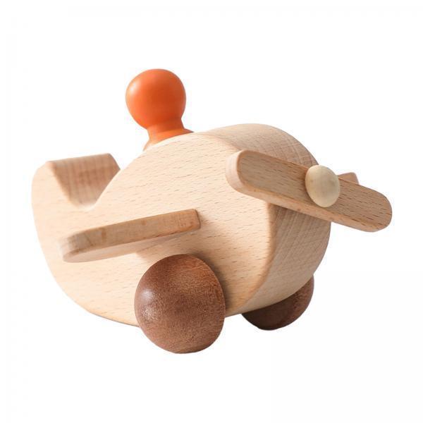 木製飛行機おもちゃ ミニチュアフィギュア モンテッソーリ飛行 - Kids Early Education のレビューと価格