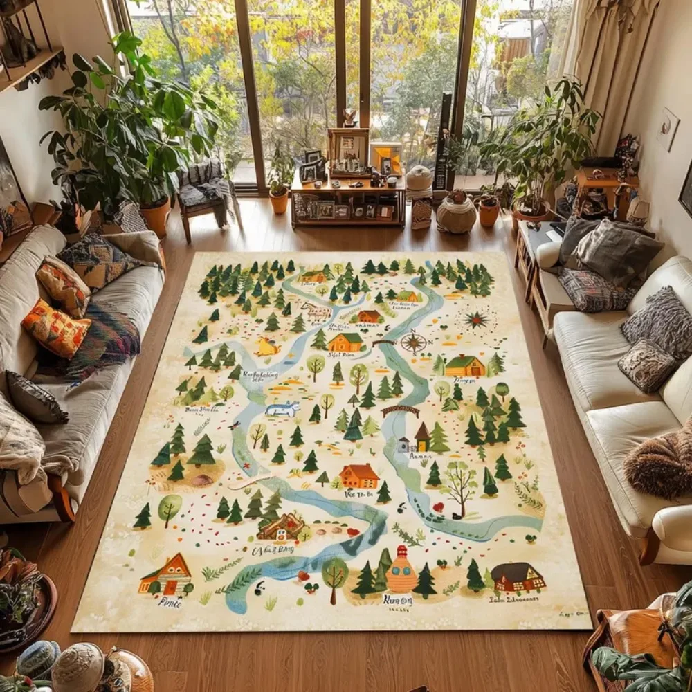 鮮やかなインタラクティブキッズワールドマップラグ、教育用フロ - Kids Education Room のレビューと価格
