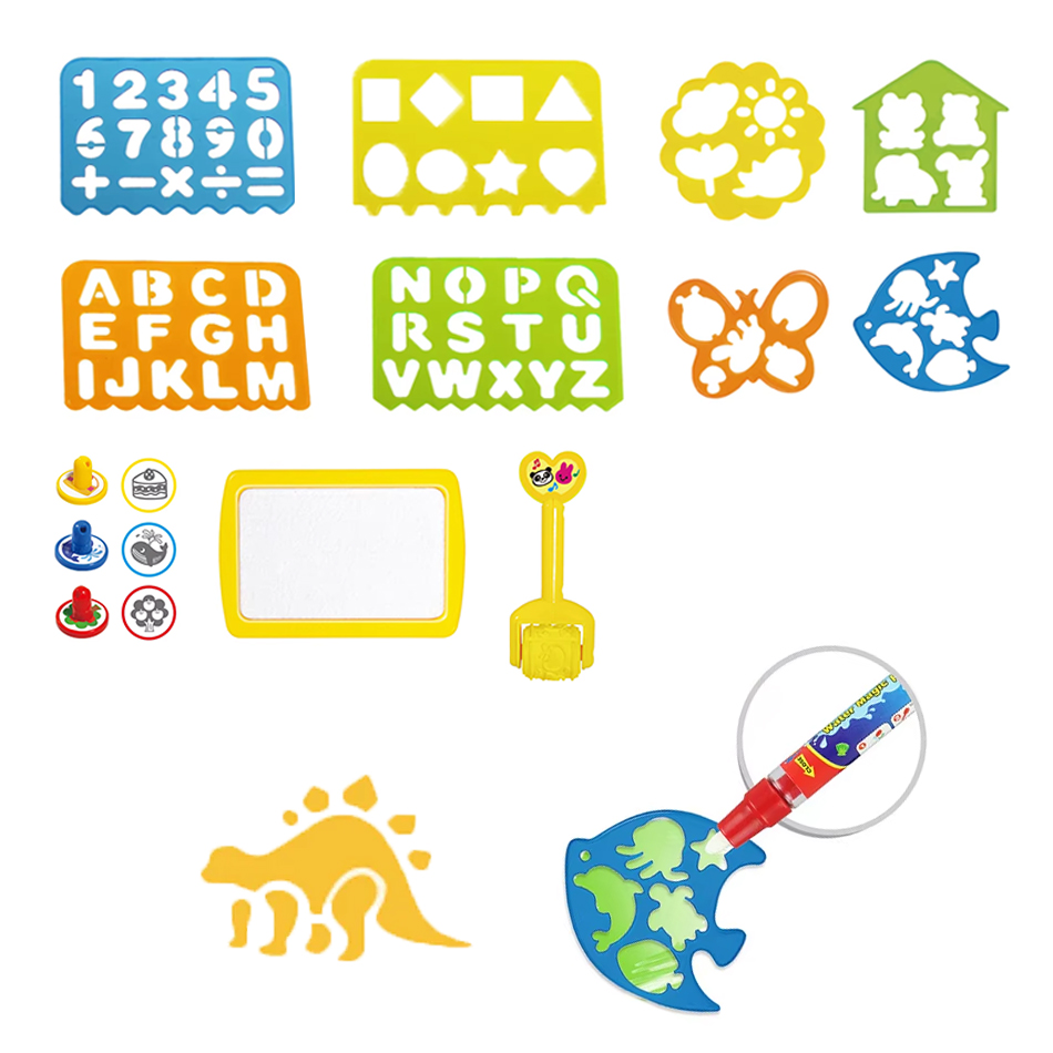 魔法の水塗り絵マットアクセサリーローラーシール動物デジタルテ - Kids Education Template のレビューと価格