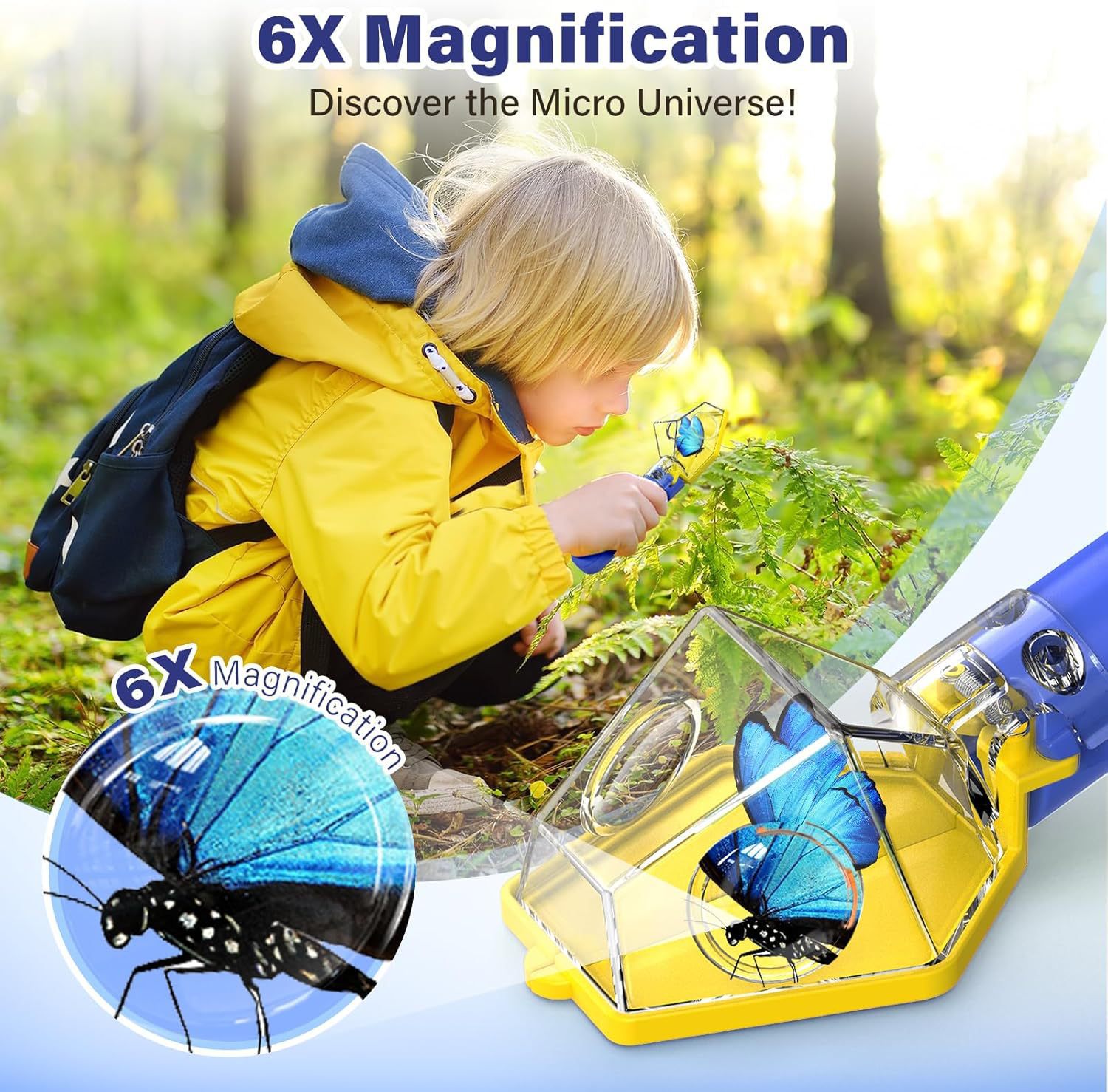 6倍拡大鏡付き子供用虫取り器、クリアビュー昆虫観察ボックス、 - Kids Outdoor Education のレビューと価格